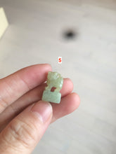 Load image into Gallery viewer, 100% Natural light green/blue/yellow/white Jadeite Jade 3D little PiXiu Seal/desk decor U120
