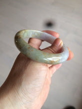 Load image into Gallery viewer, 55.7mm certified 100% natural green/brown/purple jadeite jade bangle AT44-1649
