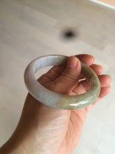 Load image into Gallery viewer, 55.7mm certified 100% natural green/brown/purple jadeite jade bangle AT44-1649
