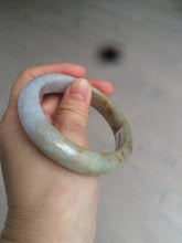 Load image into Gallery viewer, 55.7mm certified 100% natural green/brown/purple jadeite jade bangle AT44-1649
