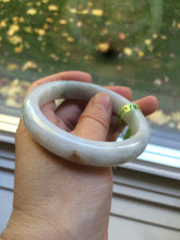 Load image into Gallery viewer, 57.5mm Certified Type A 100% Natural white/green/yellow Jadeite Jade bangle E54-0272
