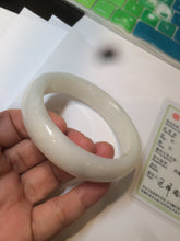 Load image into Gallery viewer, 59mm certified 100% Natural white/beige/brown nephrite Hetian Jade bangle he52-4244 卖了 Sold!
