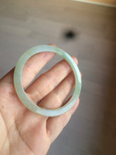 Load image into Gallery viewer, 52mm type A 100% Natural icy watery light green/yellow thin flat style Jadeite Jade bangle U121-0758
