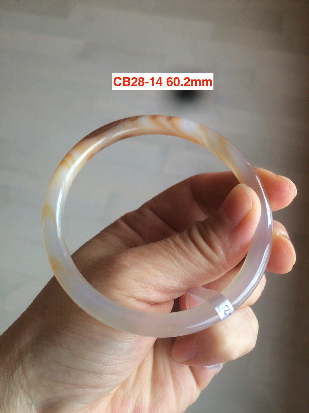 54.4-62mm 100% natural red/orange/brown slim agate bangle CB28