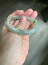 Load image into Gallery viewer, 50.5mm Certified Type A 100% Natural icy green brown oval Jadeite Jade bangle E55-3561
