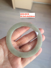 Load image into Gallery viewer, 52-60mm certified Type A 100% Natural icy light green/white snowy super thin Jadeite bangle group15-AH
