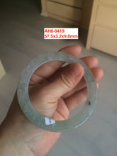 Load image into Gallery viewer, 52-60mm certified Type A 100% Natural icy light green/white snowy super thin Jadeite bangle group15-AH
