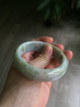 Load image into Gallery viewer, 56.5mm certificated Type A 100% Natural sunny green/purple/yellow spring garden Jadeite Jade bangle E62-1029
