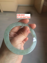 Load image into Gallery viewer, 52-60mm certified Type A 100% Natural icy light green/white snowy super thin Jadeite bangle group15-AH
