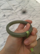 Load image into Gallery viewer, 54.9mm certified 100% Natural dark green/gray super oily nephrite Hetian Jade bangle E49-4748 卖了
