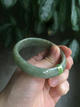 Load image into Gallery viewer, 54.5mm Certified Type A 100% Natural green oval Jadeite Jade bangle L105-2899
