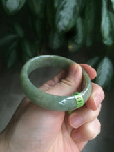 Load image into Gallery viewer, 54.5mm Certified Type A 100% Natural green oval Jadeite Jade bangle L105-2899
