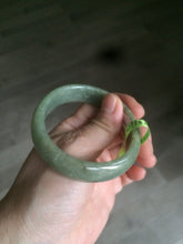 Load image into Gallery viewer, 54.5mm Certified Type A 100% Natural green oval Jadeite Jade bangle L105-2899
