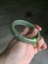 Load image into Gallery viewer, 54.5mm Certified Type A 100% Natural green oval Jadeite Jade bangle L105-2899
