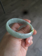 Load image into Gallery viewer, 52mm certified Type A 100% Natural light green thin jadeite jade bangle AH10-3438
