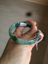 Load image into Gallery viewer, 50.2mm Certified Type A 100% Natural sunny green/dark green Jadeite Jade bangle D45-0105
