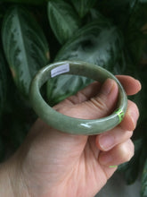 Load image into Gallery viewer, 54.5mm Certified Type A 100% Natural green oval Jadeite Jade bangle L105-2899
