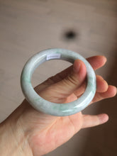 Load image into Gallery viewer, 56.5mm certified Type A 100% Natural green/white chubby Jadeite Jade bangle AF1-4612
