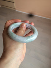 Load image into Gallery viewer, 56.5mm certified Type A 100% Natural green/white chubby Jadeite Jade bangle AF1-4612
