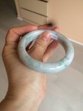 Load image into Gallery viewer, 56.5mm certified Type A 100% Natural green/white chubby Jadeite Jade bangle AF1-4612
