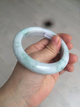 Load image into Gallery viewer, 56.5mm certified Type A 100% Natural green/white chubby Jadeite Jade bangle AF1-4612
