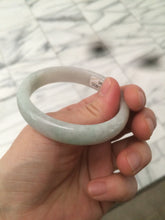 Load image into Gallery viewer, 50.5mm Certified Type A 100% Natural sunny green/white Oval Jadeite Jade bangle F115-0086
