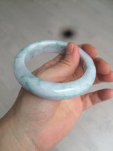 Load image into Gallery viewer, 56.5mm certified Type A 100% Natural green/white chubby Jadeite Jade bangle AF1-4612
