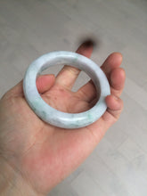 Load image into Gallery viewer, 56.5mm certified Type A 100% Natural green/white chubby Jadeite Jade bangle AF1-4612
