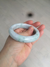 Load image into Gallery viewer, 56.5mm certified Type A 100% Natural green/white chubby Jadeite Jade bangle AF1-4612
