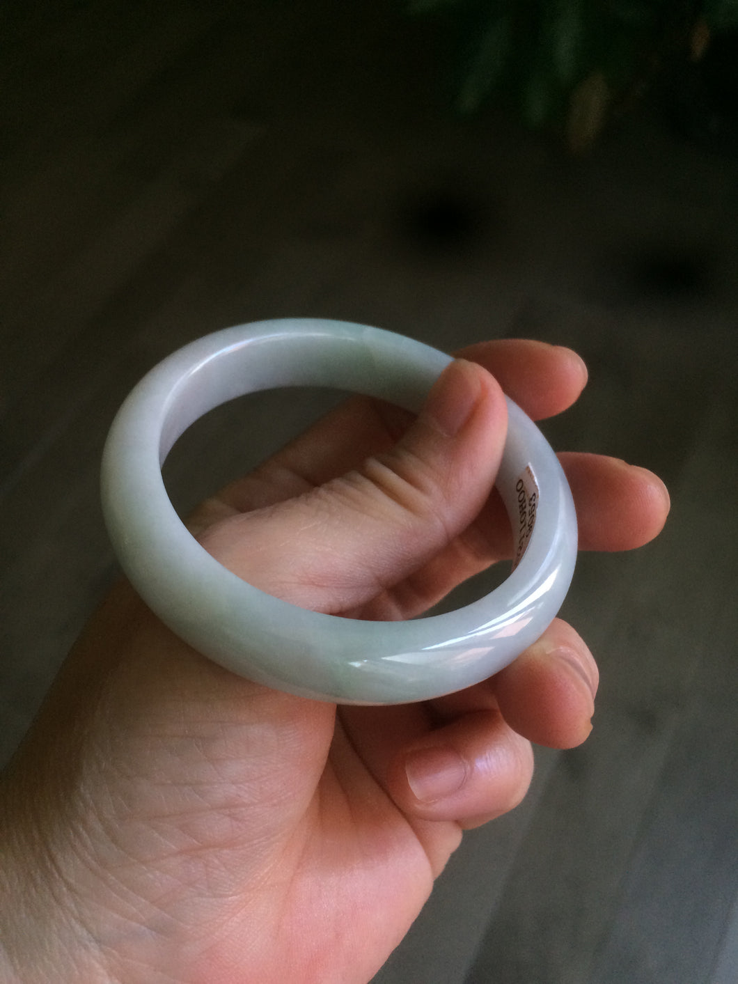 53.5mm Certified 100% natural Type A green/white jadeite jade bangle F116-9053