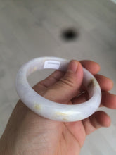 Load image into Gallery viewer, 53.5mm certificated Type A 100% Natural light purple/white/yellow Jadeite Jade bangle AH63-4028
