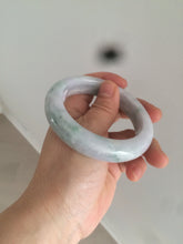 Load image into Gallery viewer, 56.5mm certified Type A 100% Natural green/white chubby Jadeite Jade bangle AF1-4612
