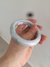 Load image into Gallery viewer, 56.5mm certified Type A 100% Natural green/white chubby Jadeite Jade bangle AF1-4612
