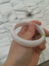Load image into Gallery viewer, 55.7mm certified Type A 100% Natural white/yellow Jadeite Jade bangle E57-7572
