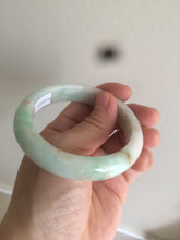 Load image into Gallery viewer, 54.6mm certified 100% natural Type A sunny green/white/brown jadeite jade bangle AH61-3333
