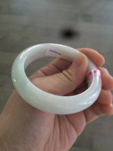 Load image into Gallery viewer, 52mm Certified Type A 100% Natural light green/white Jadeite Jade bangle Y69-8442
