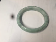 Load image into Gallery viewer, 52.5mm Certified Type A 100% Natural green/gray oval Jadeite Jade  bangle U124-7143
