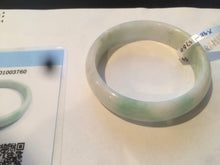 Load image into Gallery viewer, 53.5mm certified 100% natural Type A sunny green/white jadeite jade bangle X98-3760
