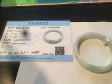 Load image into Gallery viewer, 53.5mm certified 100% natural Type A sunny green/white jadeite jade bangle X98-3760
