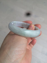 Load image into Gallery viewer, 52mm Certified 100% natural Type A light green/purple oval jadeite jade bangle N109-2828
