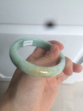 Load image into Gallery viewer, 56.4mm certified Type A 100% Natural sunny green Jadeite Jade bangle U126-2490
