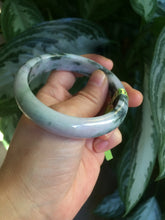 Load image into Gallery viewer, 56.8mm certificated Type A 100% Natural white/green/purple Jadeite Jade bangle E47-6211

