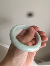 Load image into Gallery viewer, 57.4mm 100% natural Type A sunny green/white jadeite jade bangle K92-1110
