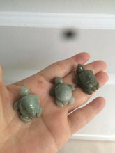Load image into Gallery viewer, 100% natural type A jadeite jade green 3D longevity turtle(长寿龟) worry stone/desk decor A100 Add on item
