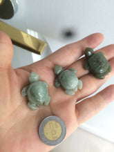 Load image into Gallery viewer, 100% natural type A jadeite jade green 3D longevity turtle(长寿龟) worry stone/desk decor A100 Add on item
