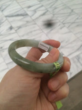 Load image into Gallery viewer, 50.5mm Certified Type A 100% Natural dark green oval Jadeite Jade bangle AE29-3075
