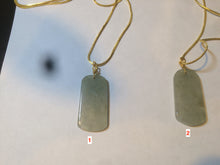 Load image into Gallery viewer, 100% natural icy watery light green/clear jadeite jade safe and sound couple pendant pair E34
