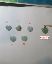 Load image into Gallery viewer, Type A 100% Natural watery light green/apple green Jadeite Jade 3D sweet heart Pendant Q87 (Clearance item)
