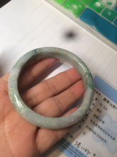 Load image into Gallery viewer, 58.5mm Certified Type A 100% Natural light green/purple jadeite jade bangle U128-9906
