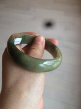 Load image into Gallery viewer, 54.5mm Certified type A 100% Natural dark green/brown/black Jadeite bangle N106-3780
